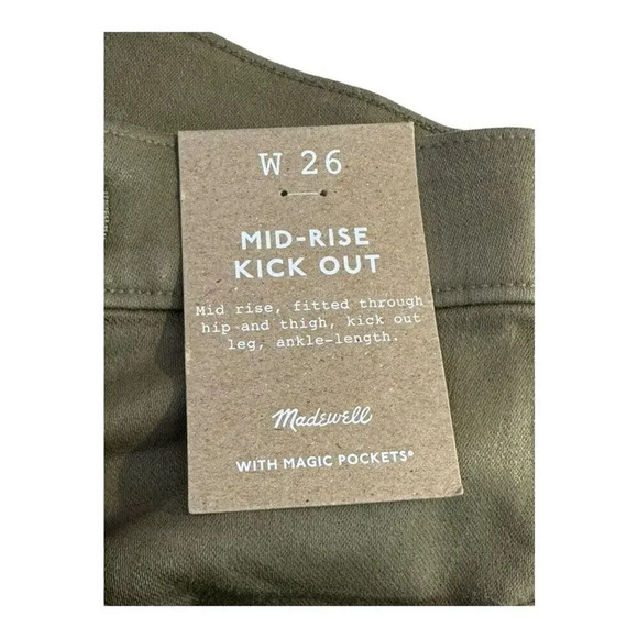 NEW Madewell Women’s Size 4 (26) Kick Out Crop Jeans: Coated Edition NWT - Picture 3 of 9
